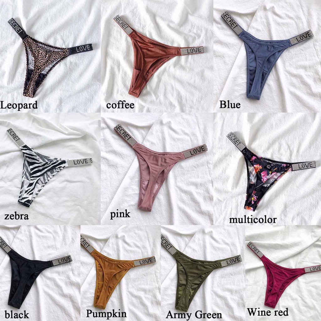 Quần lót lọt khe nâng ngực lưng thấp in chữ thời trang cho nữ | BigBuy360 - bigbuy360.vn