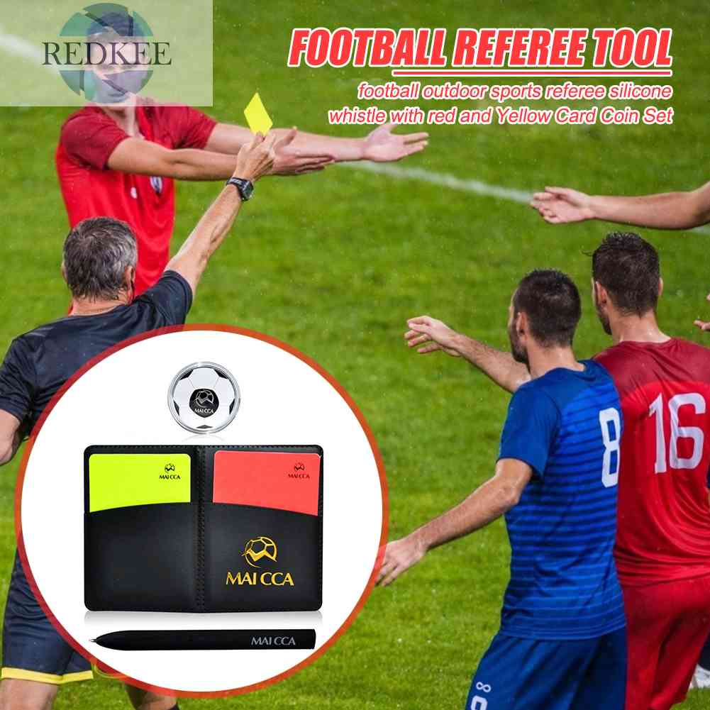 1 Bộ Thẻ Đồng Xu Vàng / Đỏ Cho Trọng Tài Bóng Đá