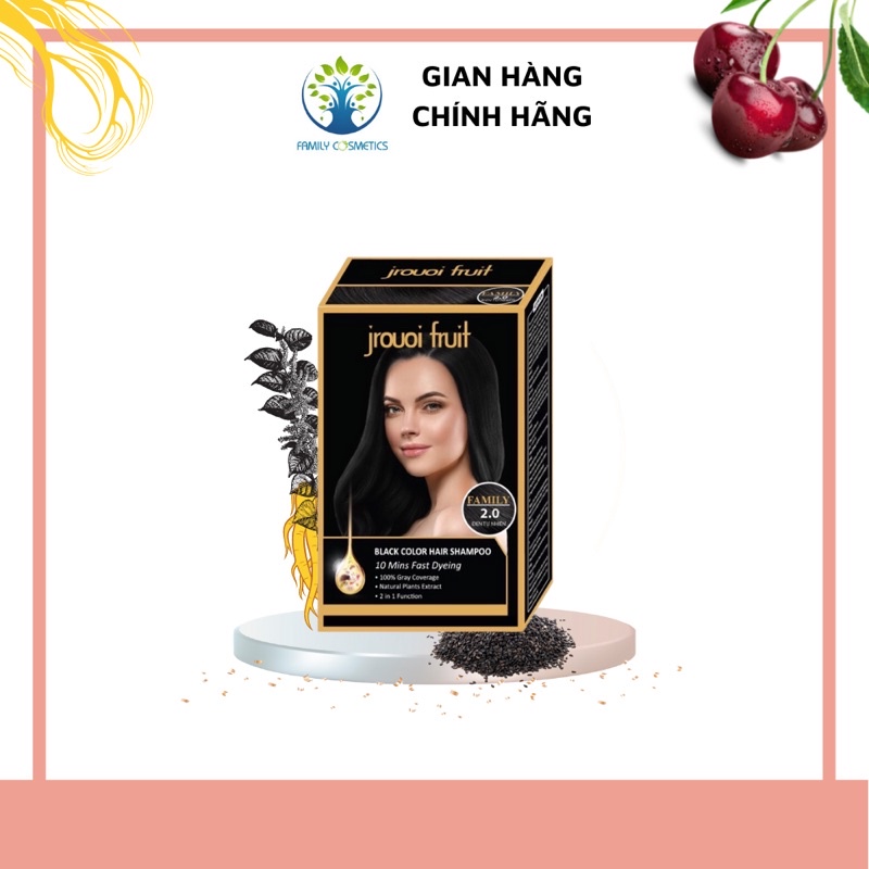 Dầu gội phủ bạc đen nâu jrouoi fruit gội là đen thảo dược nhuộm tóc tại nhà