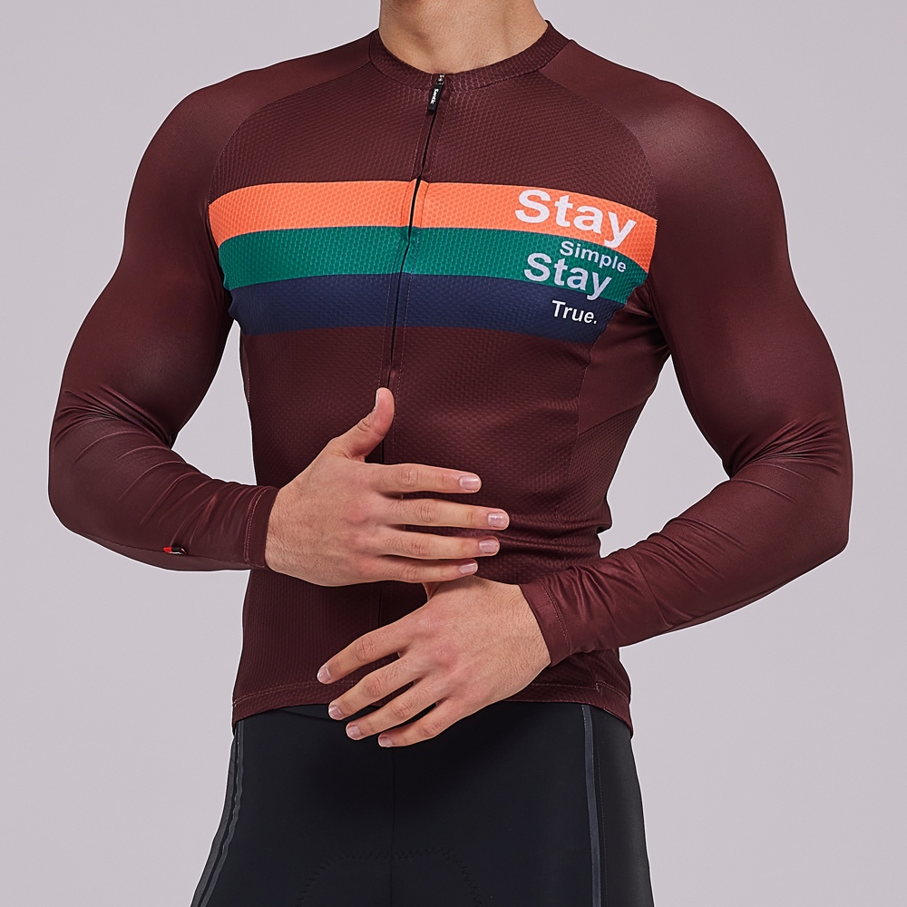 Santic Áo đạp xe nam thoáng khí nhanh khô họa tiết sọc phối màu tương phản M1C01125