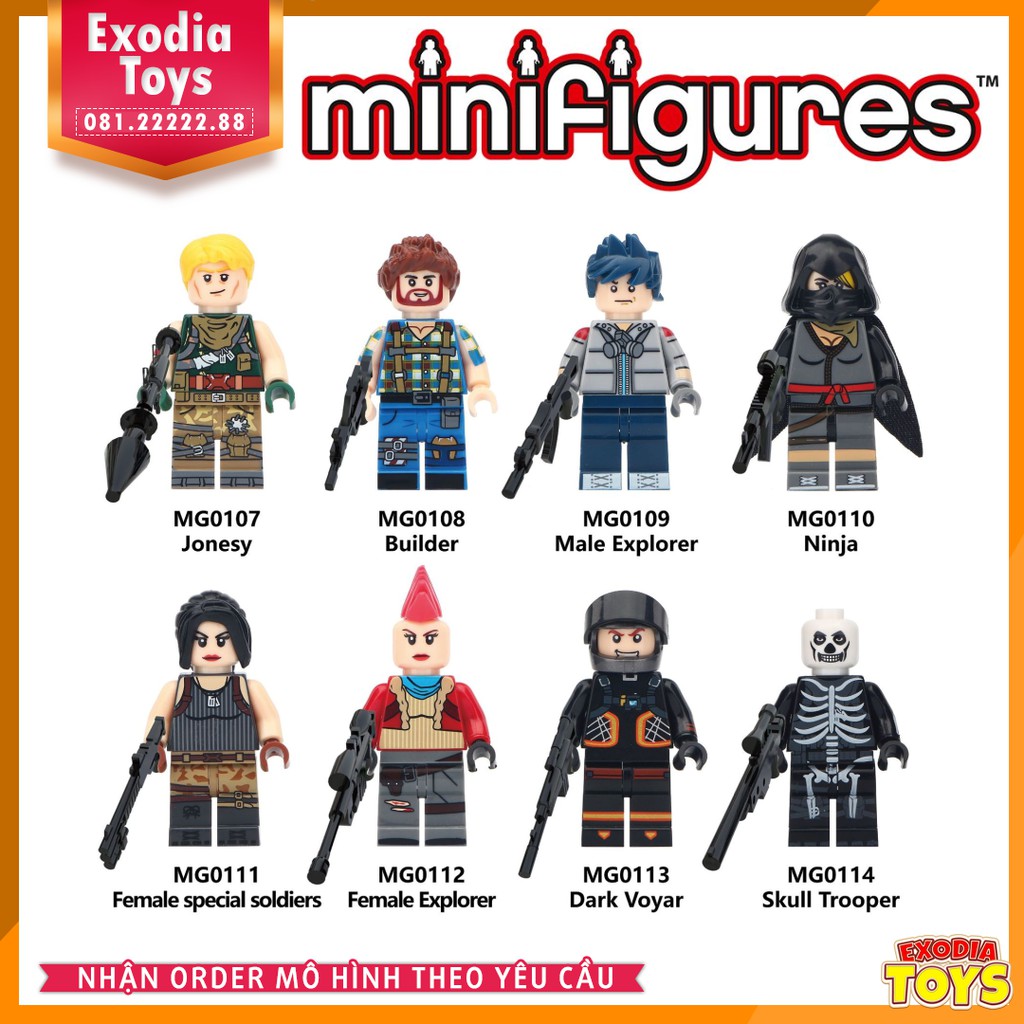 Xếp hình minifigure nhân vật trò chơi trực tuyến sinh tồn Fortnite Battle Royale - Đồ Chơi Lắp Ghép Sáng Tạo