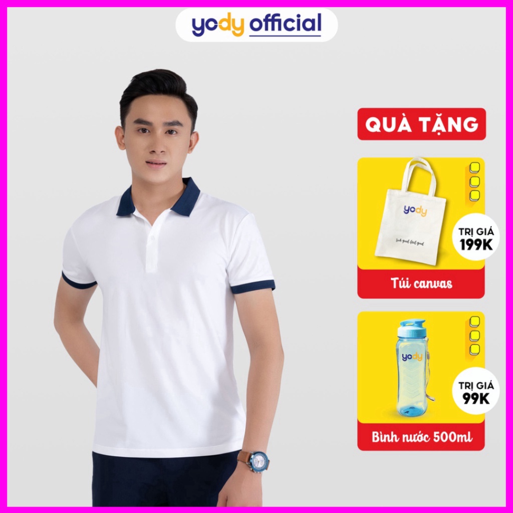 Áo polo Nam YODY Cotton coolmax phối bo cá tính APM4233