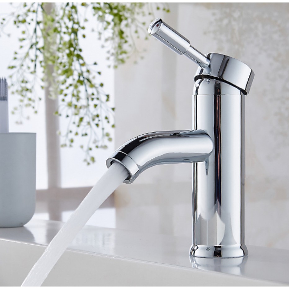Vòi Lavabo nóng lạnh tròn - hợp kim cao cấp