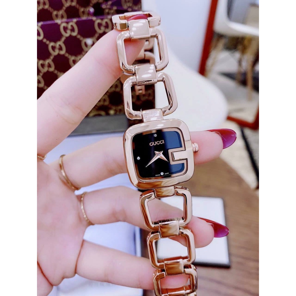 Đồng hồ nữ cao cấp GuciGC001501 Lady watch mini-Màu vàng rose-Auth-Luxury Diamond Watch