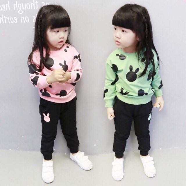 bộ thỏ da cá cho bé gái