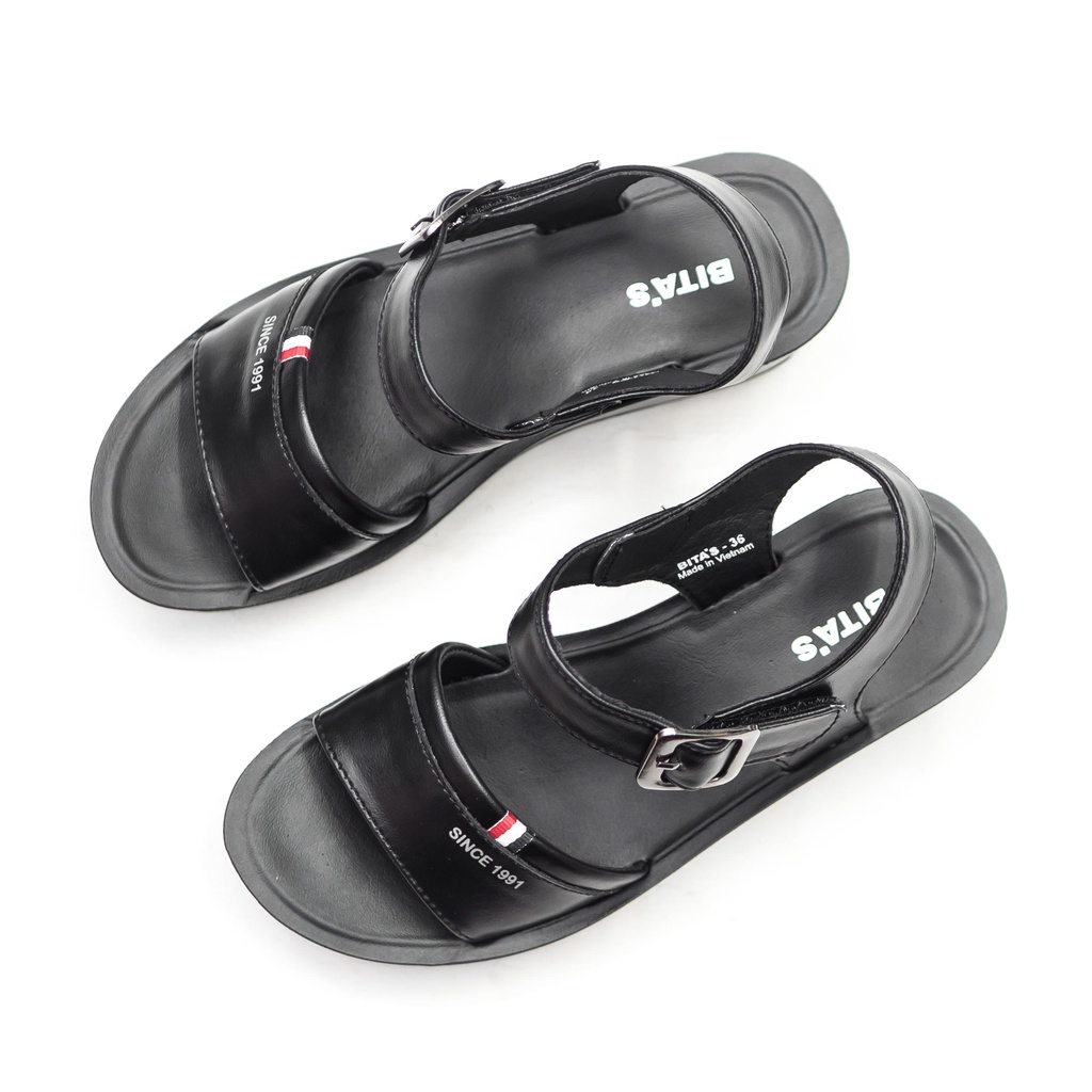 GIÀY SANDAL QUAI HẬU GÓT CAO NỮ BITA'S ĐẾ XUỒNG SAN.03 (ĐEN + TRẮNG) - BITAS