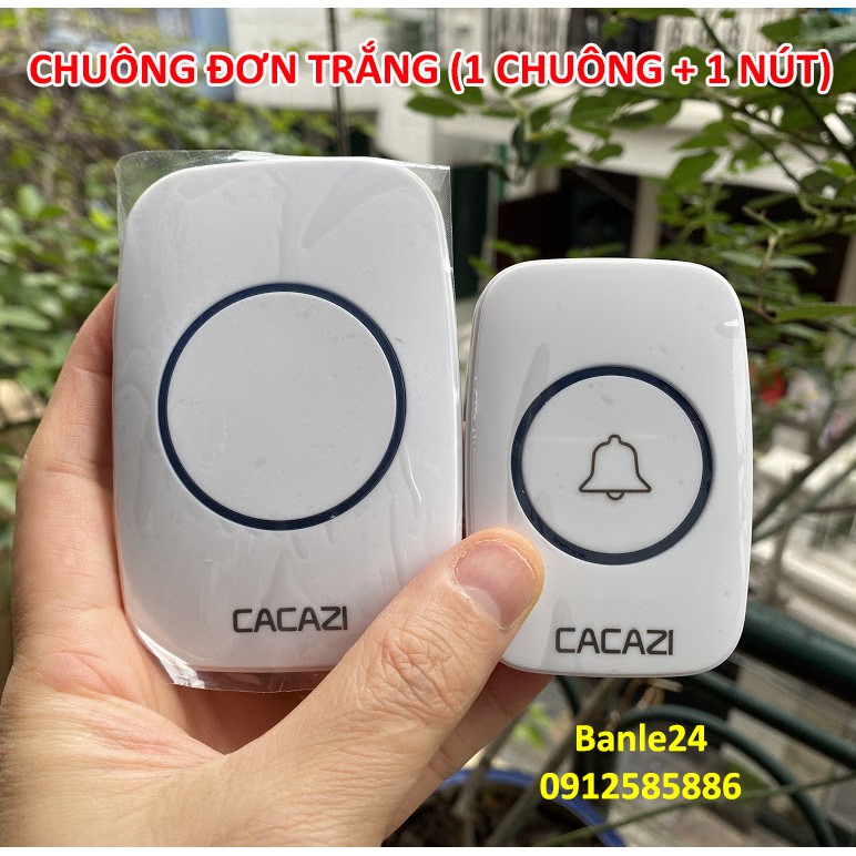 Chuông cửa không dây Cacazi cực tốt (chuông bấm), tặng thêm pin, bảo hành 1 đổi 1 trong 1 tháng