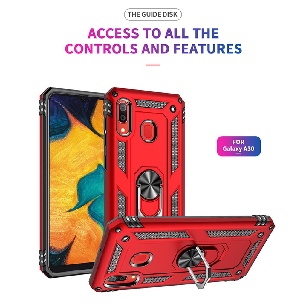 Ốp điện thoại PC cứng có giá đỡ nhẫn chống sốc cho SAMSUNG GALAXY A20 / A30
