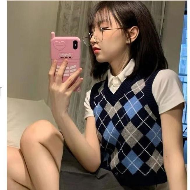 Áo Dệt Kim Sát Nách Đính Đá Kiểu Hàn Quốc Dễ Thương Cho Nữ | BigBuy360 - bigbuy360.vn