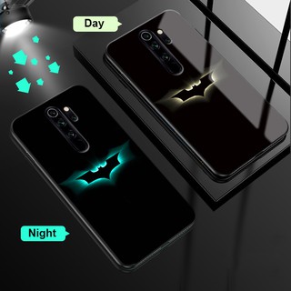 Batman Luminous Fashion Tempered Glass Hard Case Xiaomi Redmi Note 9 Redmi Note 8 8 Pro Anti Fall Shockproof Back Phone Cover
