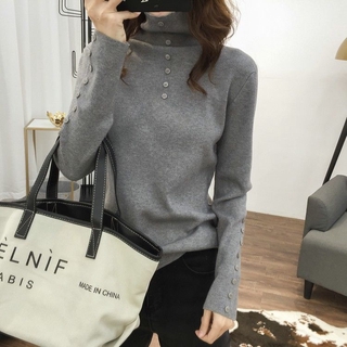 Korean Fashion High Neck Long Sleeve Sweater
