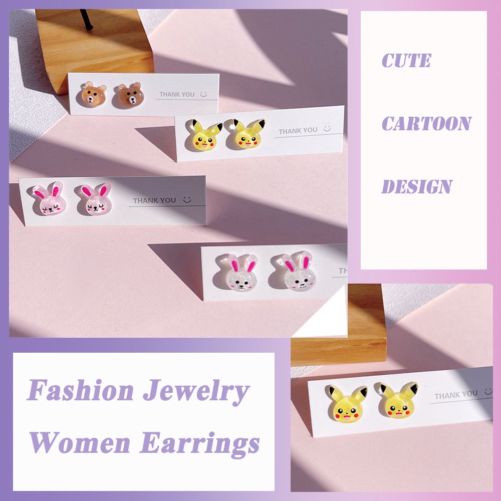 Khuyên tai mini hình động vật hoạt hình thời trang mùa hè dành cho nữ