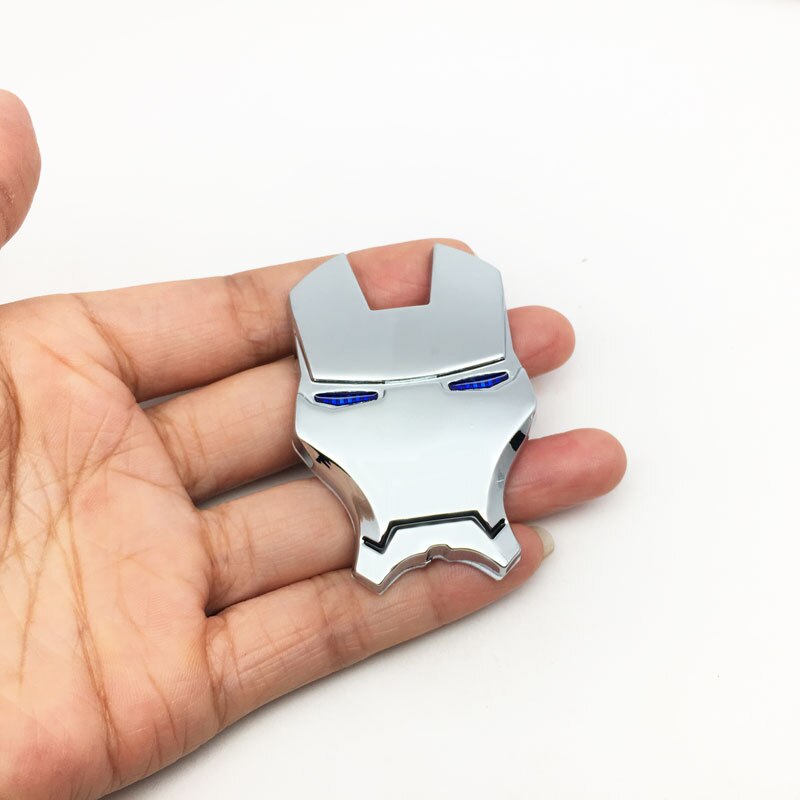 Miếng Dán Trang Trí Xe Hơi / Xe Máy Hình iron man Bằng Kim Loại chrome