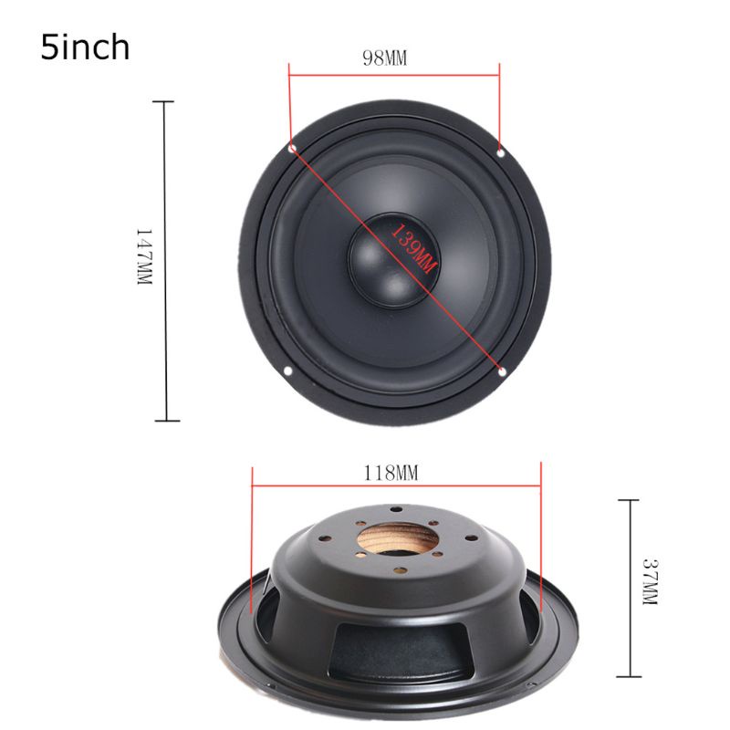 Bộ 2 Loa zzz 4 &quot;/ 5&quot; / 6.5 &quot;Woofer Tăng Cường Rung Cho Loa Bass