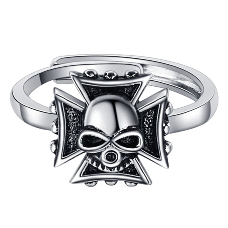 Set Vòng cổ + Nhẫn + Bông Tai Hình Đầu Lâu Phong Cách Gothic Cổ Điển