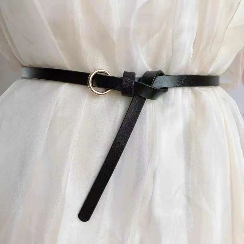 Thắt lưng bằng da PU khóa tròn thời trang thanh lịch cho nữ