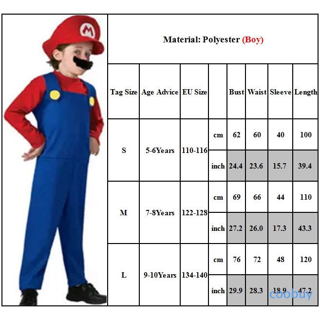 Bộ Trang Phục Cosplay Nhân Vật Mario & Lugi Dùng Cho Lễ Hội Halloween độc đáo Trang Phục Gia đình Mặc