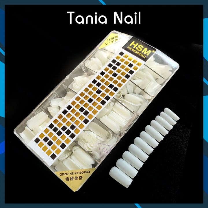 Móng Úp Thiết Kế  Nhám Thang Vuông Nhọn,Tròn Bầu Trong Đục HSM 500Pcs