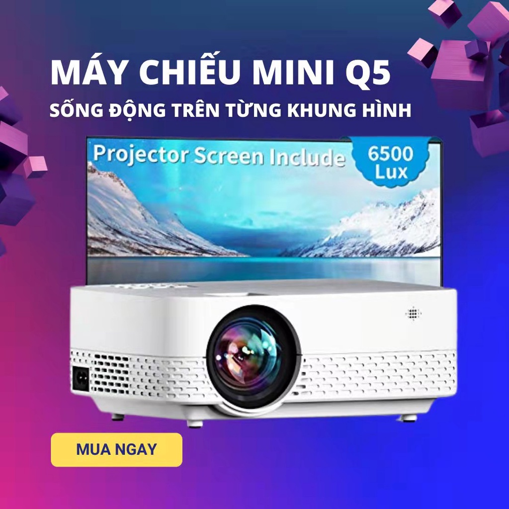 Máy chiếu Mini đa năng Q5 Full HD 1080, sống động trên từng khung hình,Xem phim ,bóng đá giải trí ngay tại nhà