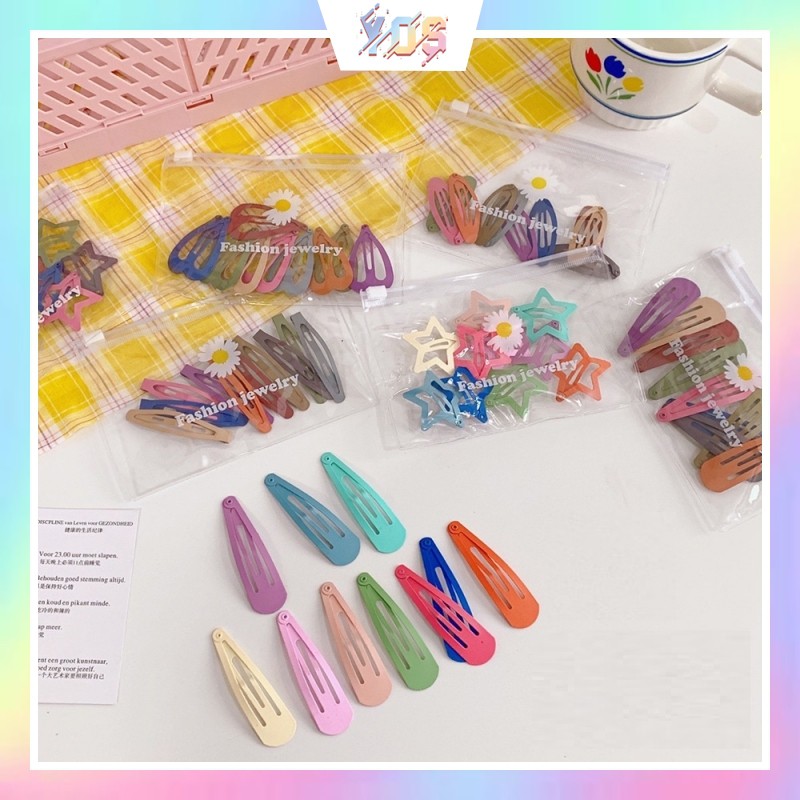 Set 10 kẹp bấm màu xinh xắn ulzzang