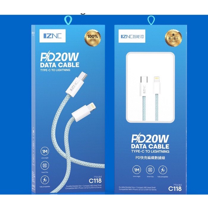 Bộ Củ Cáp Sạc Nhanh PD 20w C118 Cho 7/8/X/11/12/13