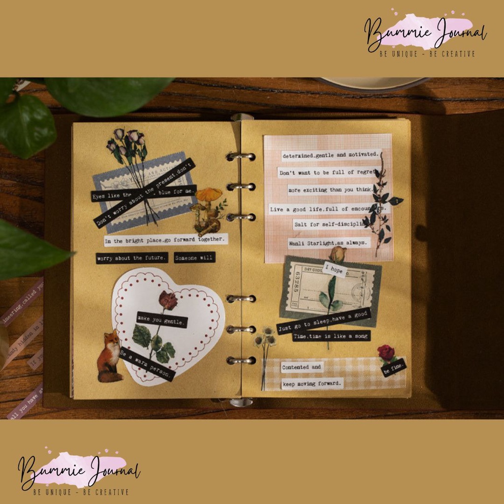 Set 6 tấm sticker chữ nghệ thuật nhiều màu sắc trang trí sổ journal