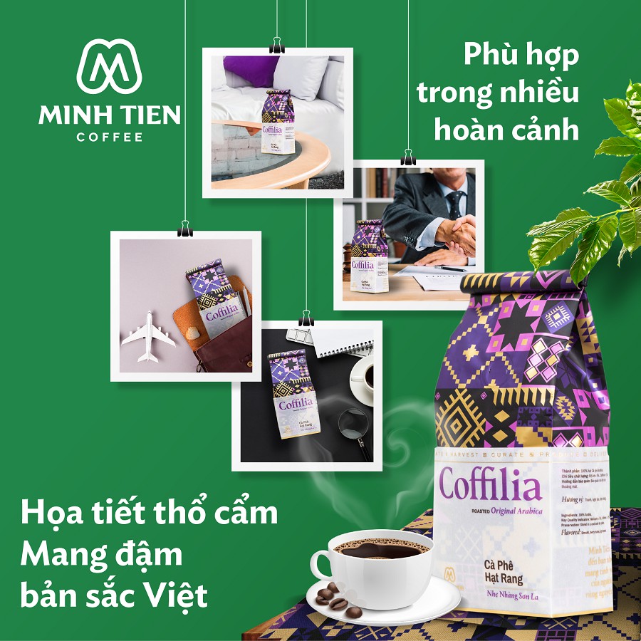 Cà phê hạt rang - Coffilia - Nhẹ nhàng Sơn La (loại 250g), cà phê hạt rang 100%Arabica, công nghệ sấy lạnh hiện đại