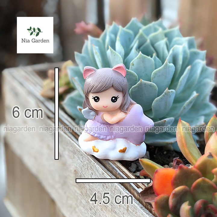 Trang trí tiểu cảnh chậu cây vườn terrarium bể cá bàn học taplo mô hình mini Nia Garden N5