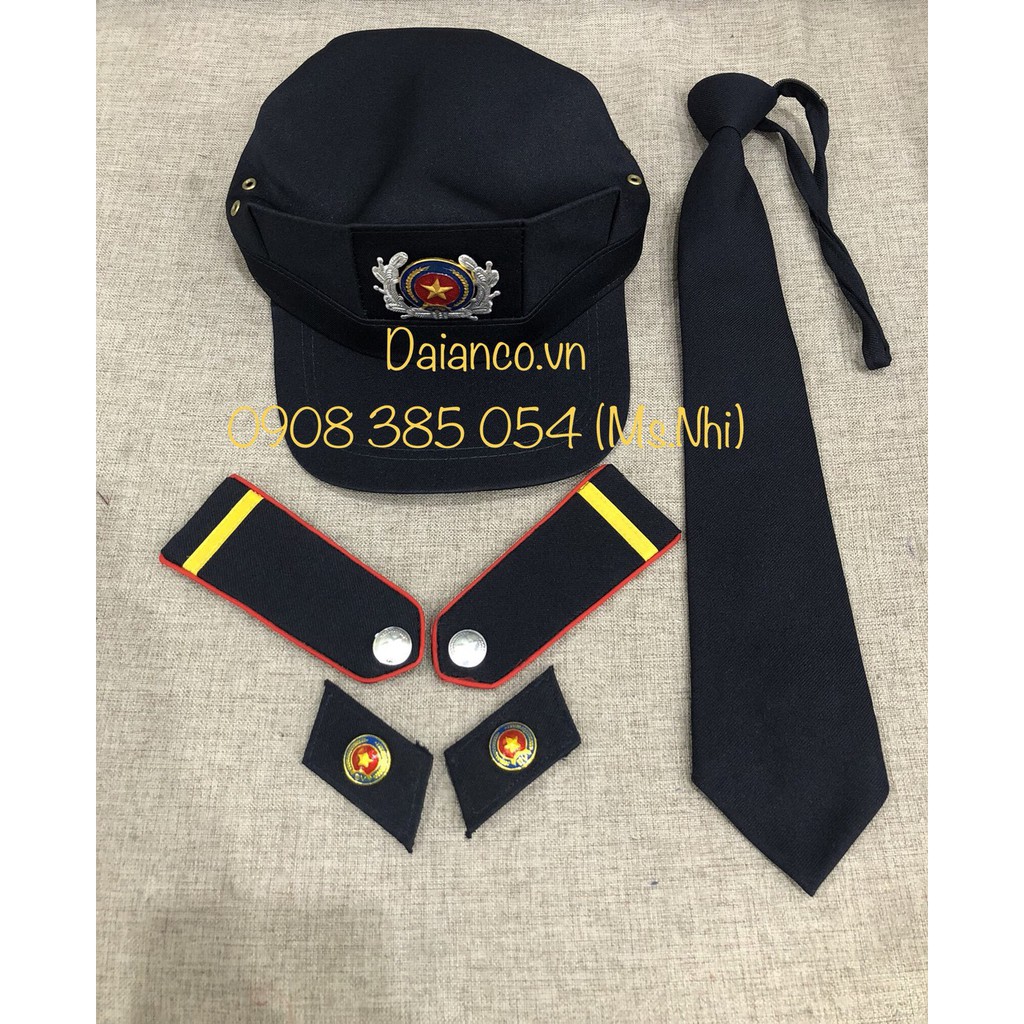 Combo 4 món phụ kiện đính kèm đồng phục bảo vệ (NBV+CV+VA+CVAT)- Hình thật