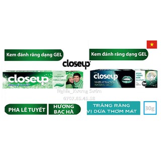 kem đánh răng Closeup 30g vị dừa thơm mát, bạc hà pha lê tuyết
