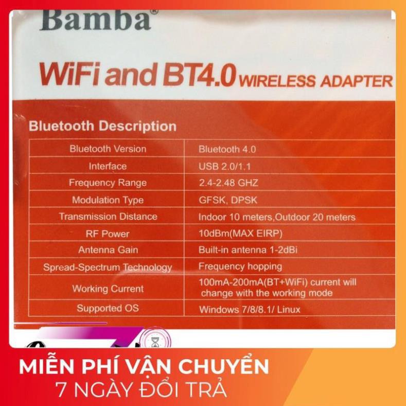 [FREESHIP] USB thu wifi + phát Bluetooth 4.0 BAMBA - USB thu Wifi BAMBA - USB phát Bluetooth 4.0 BAMBA