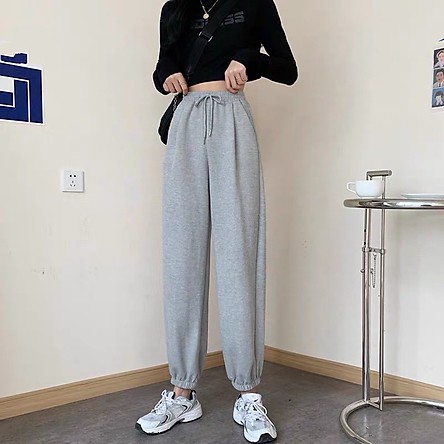 Quần jogger nữ bo gấu vải nỉ thun da cá hàng loại 1