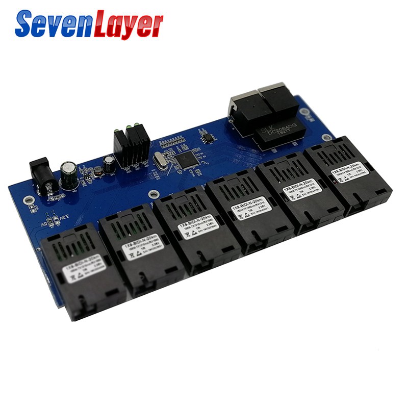 Bộ chuyển đổi quang2 RJ45 6 / 100 M 20km 10 / 100M PCBA chuyên dụng