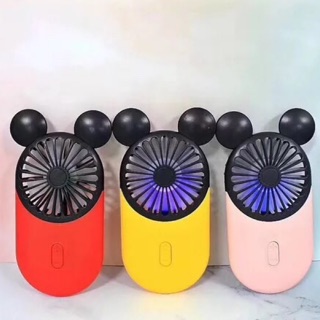 Quạt Tích Điện Mini Cầm Tay Có Đèn Siêu Cute