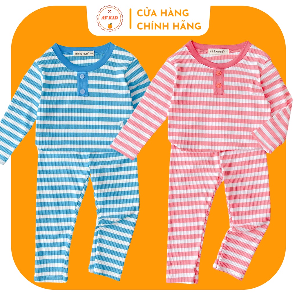 Bộ quần áo trẻ em dài tay AF KID Len Sọc cao cấp cho bé, chất thun lạnh mềm mịn thoáng mát size 6-19kg