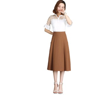 Chân váy xòe, midi,váy dài qua gối C921