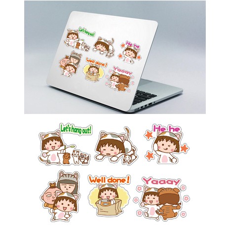 Sticker maruko A3 S30T12 chống thấm nước decal sticker dán laptop mũ bảo hiểm vali