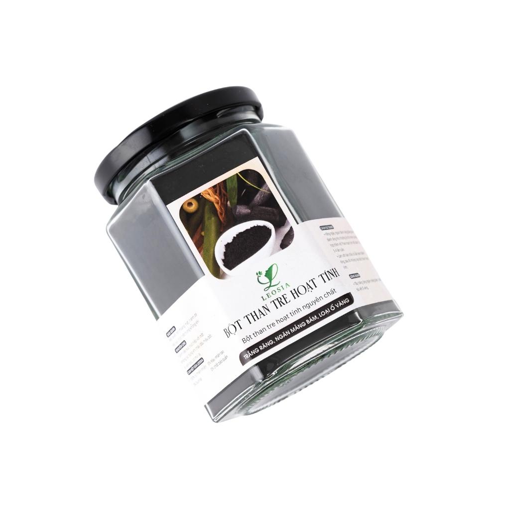 Bột Than Tre Hoạt Tính đánh TRẮNG RĂNG LEOSIA nguyên chất | 100% Hữu cơ 140G