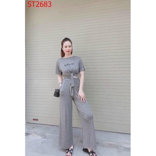Set bộ buộc eo quần xuông miu miu