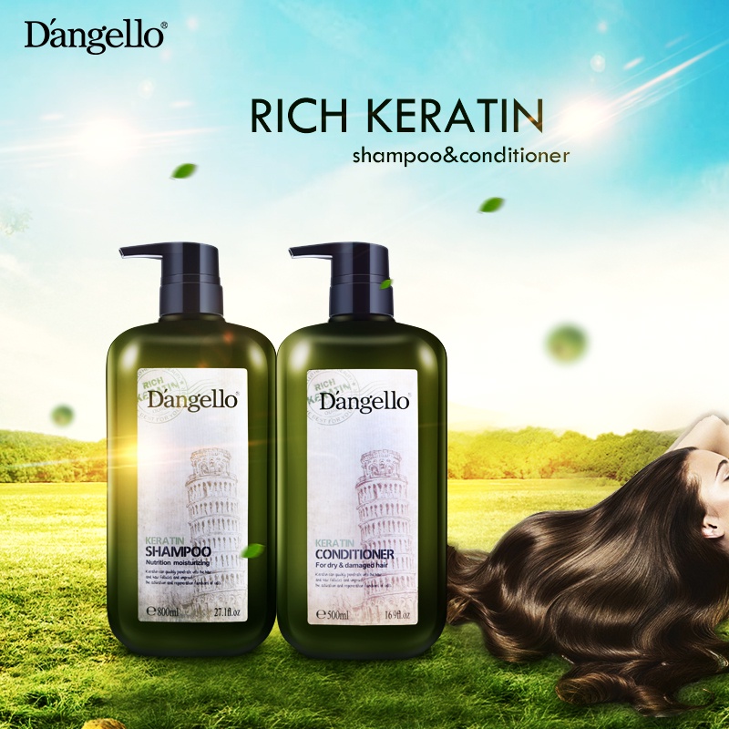 Dầu xả siêu mượt Dangello Keratin 800ml, dầu xả phục hồi siêu mượt chuẩn salon tại nhà