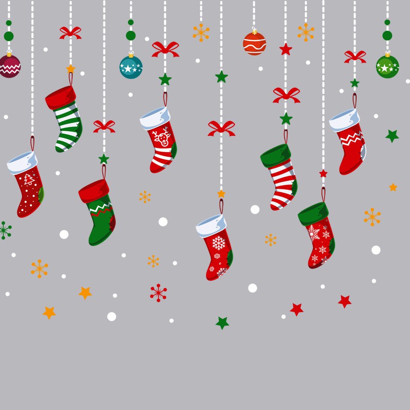 Tranh Decal Dán Kính Trang Trí Cây Thông Giáng Sinh Merry Christmas 05 DOKEY99