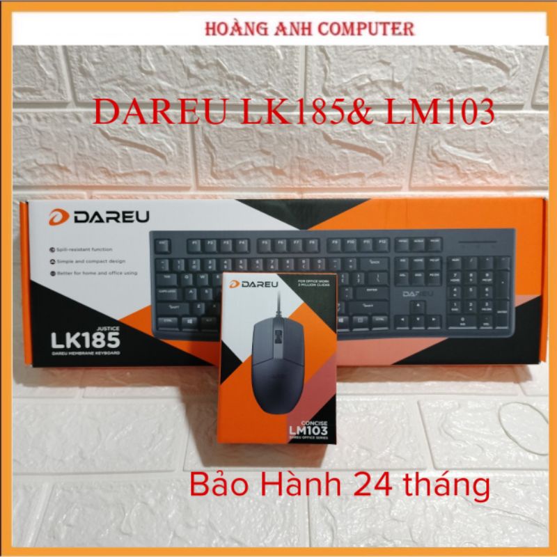 Bộ bàn phím DAREU LK185 và chuột có dây LM103 new chính hãng