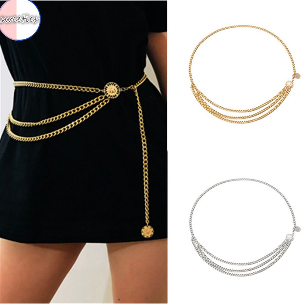 Váy dây thắt lưng nhiều lớp vintage cho nữ