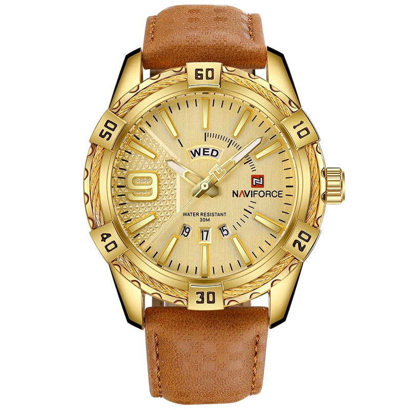 NAVIFORCE NF9117L Men Sport Fashion Leather Band Analog Quartz Watch | BigBuy360 - bigbuy360.vn