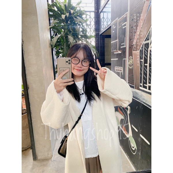 Áo Khoác Lông Cừu Dáng Dài có túi, áo khoác cardigan( ảnh thật/có sẵn) | BigBuy360 - bigbuy360.vn