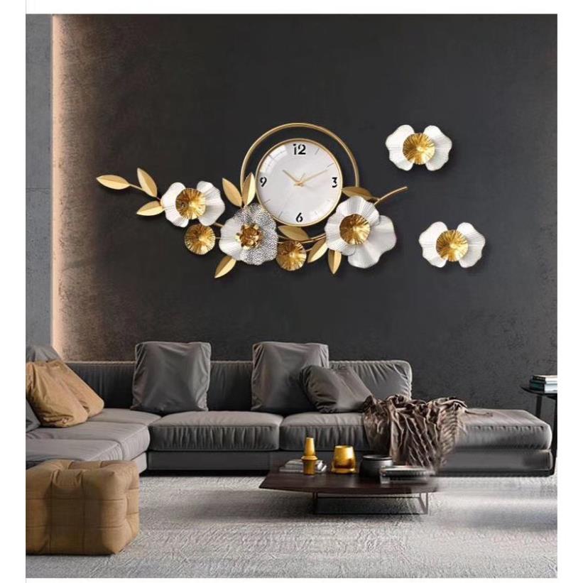 Đồng hồ treo tường trang trí nghệ thuật hoa mai ( ky 100*50cm)-đồng hồ đẹp,giá rẻ, BẢO HÀNH 24 THÁNG CHÍNH HÃNG