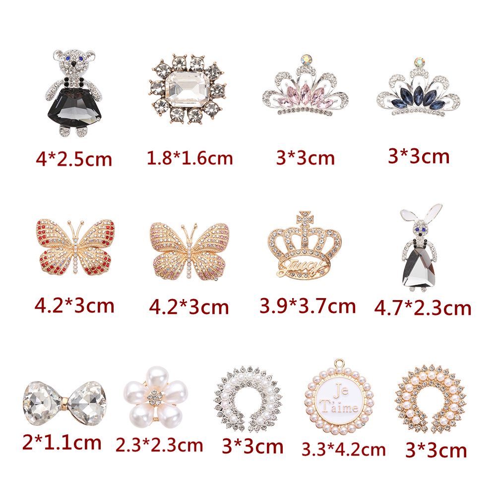 Vật Liệu Trang Trí Bằng Chất Liệu PVC Lấp Lánh|Phụ Kiện Trang Trí Vòng Tay/Vòng Tay/Dây Giày DIY Đính Đá Và Ngọc Trai Nhân Tạo Xinh Xắn