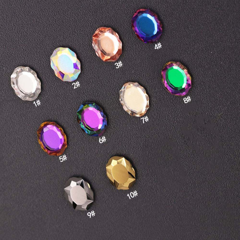 [Hàng mới về] Bộ 10 đá đính hình oval 3D trang trí móng tay