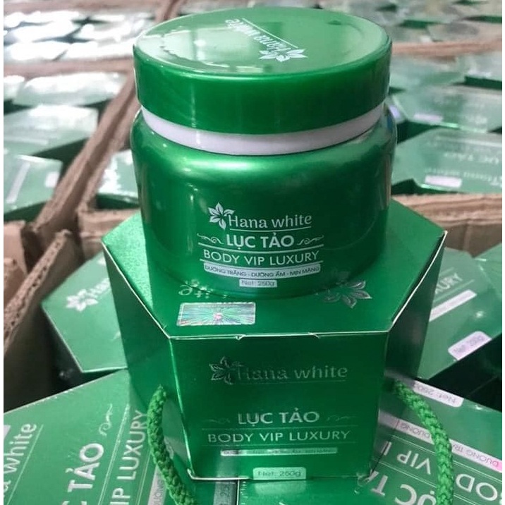 Kem body lục tảo Luxury Hana White 250g dưỡng trắng da toàn thân hiệu quả