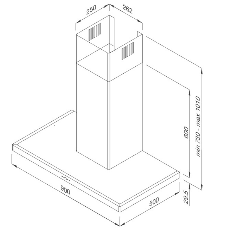 Máy Hút Mùi Áp Tường Malloca SLIM K1522 - Công suất hút 850m3/h - Ngang 90cm